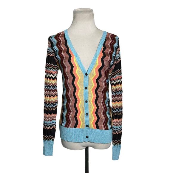 Missoni for Target Sweaters - Missoni Vibrant Zig Zag Chevron Buttoned Cardigan Sweater Size Small